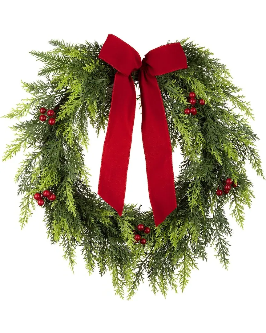 24in Feel-Real Christmas Wreath - Green