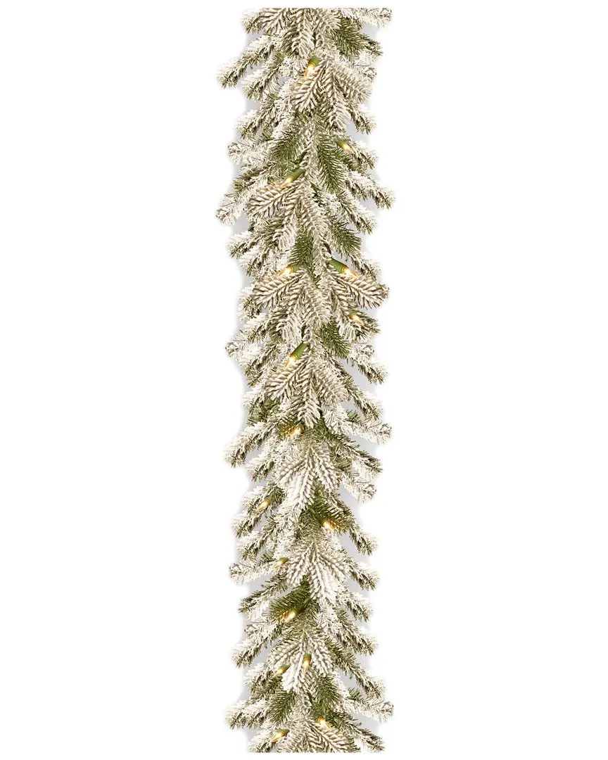 9Ft Snowy Sheffield Spruce Garland with Twinkly LED Lights - Green