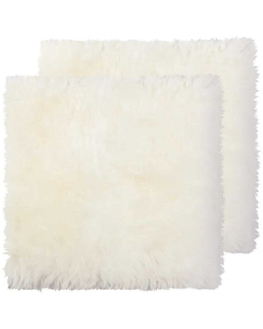 Pack of 2 New Zealand Sheepskin Chair Seat Pads - Natural image