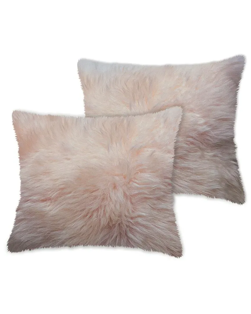 Pack of 2 New Zealand Sheepskin Pillows - Blush