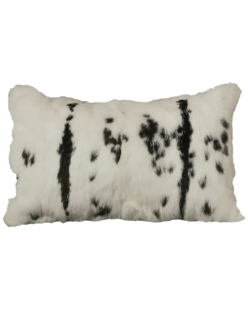 Rabbit Fur 12x20in Throw Pillow - Black, Rabbit Fur image