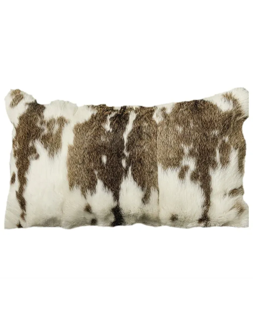Rabbit Fur 12x20in Throw Pillow - Brown, Rabbit Fur