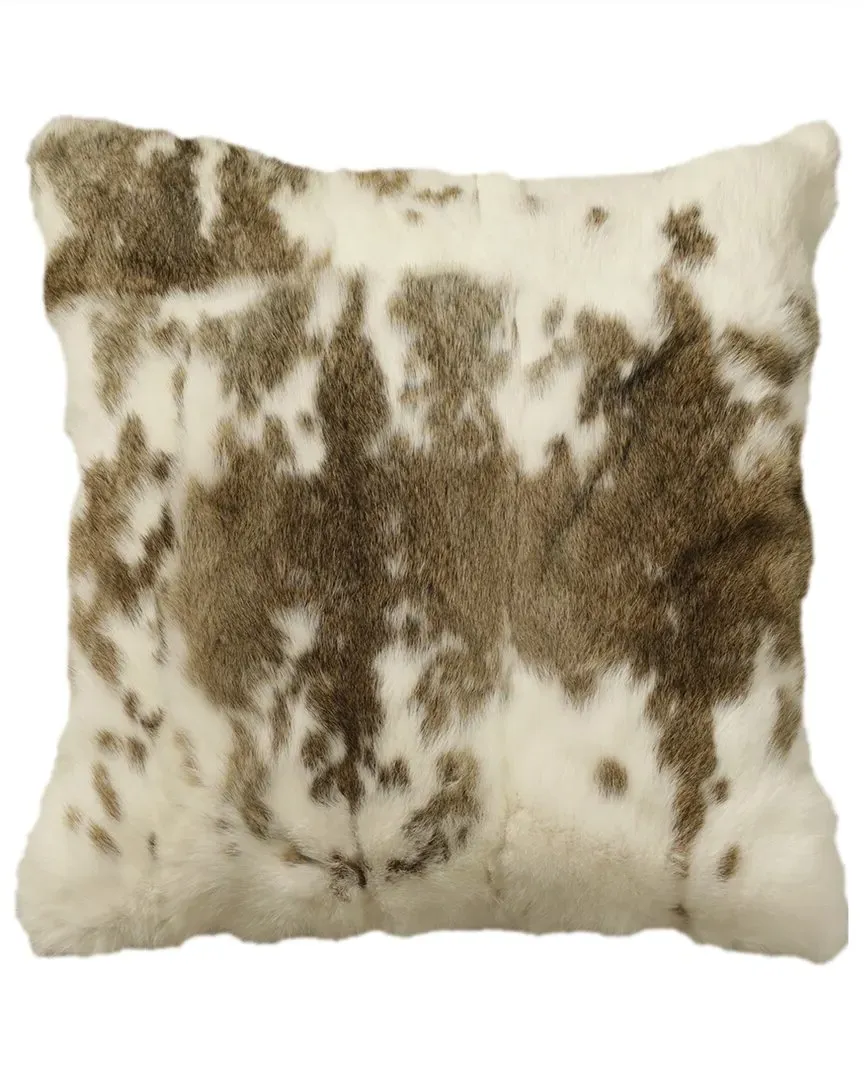 Rabbit Fur 18x18in Throw Pillow - Brown, Rabbit Fur
