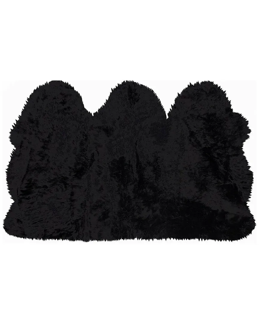 Triple Sheepskin Rug - Black image