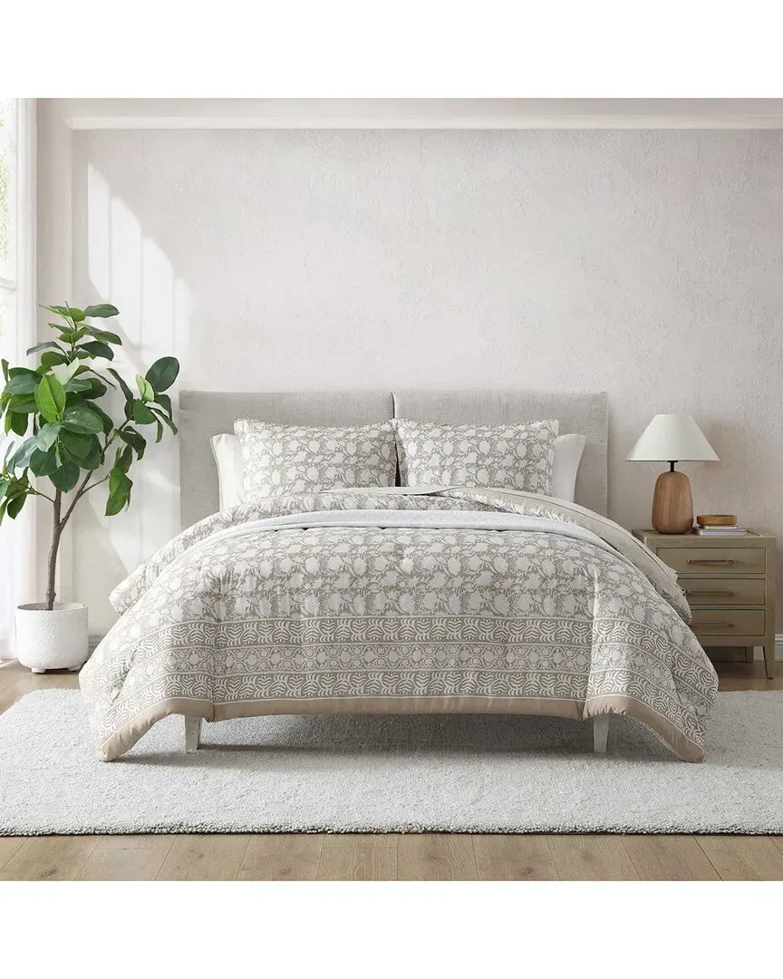 180 Thread Count Bayport Floral Comforter Set - Beige, Cotton image