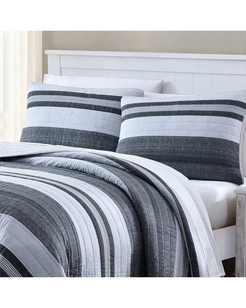 Ardmoore Full/Queen Quilt Set with Shams - Dark Grey, Cotton