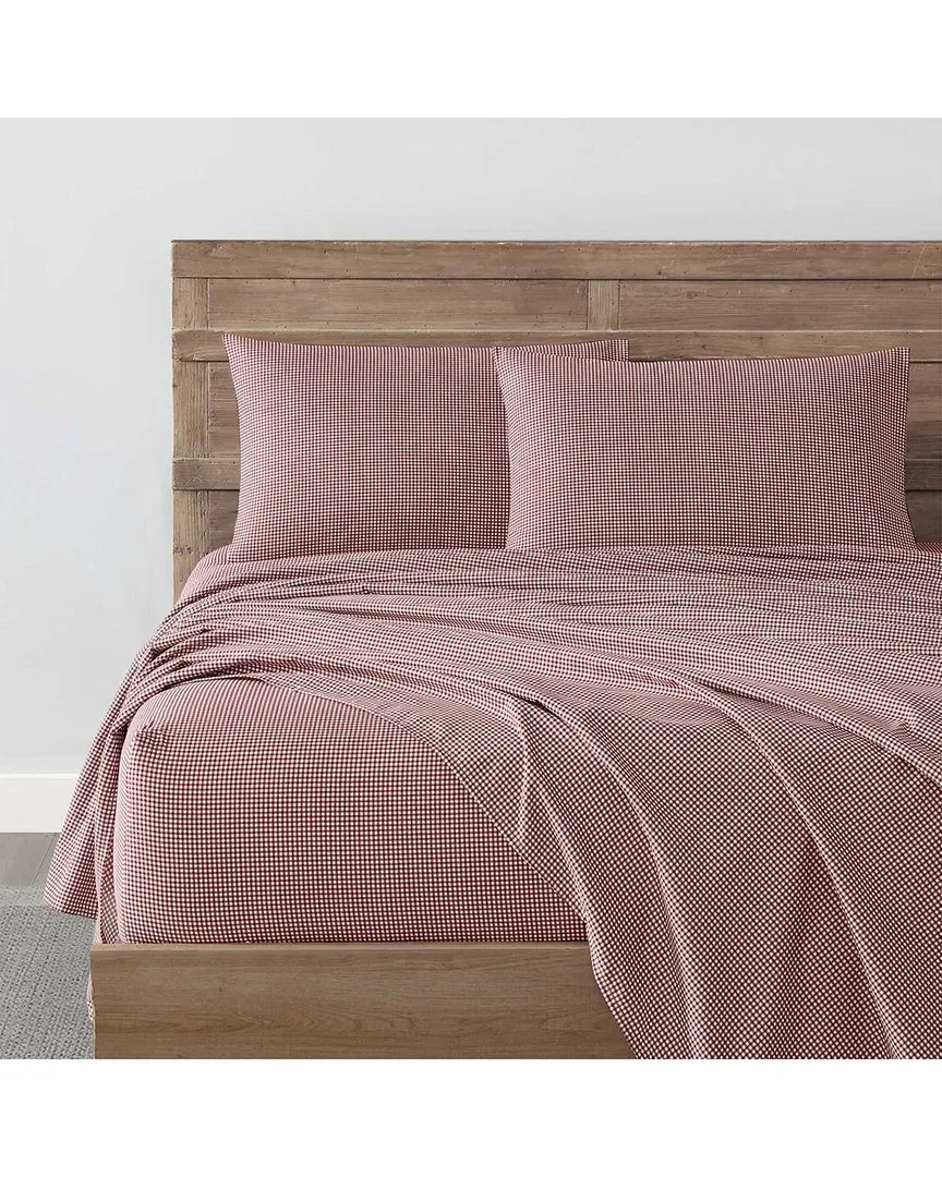 Bayside Plaid Flannel Sheet Set - Autumn Berry Red image