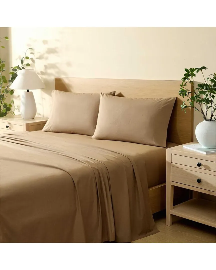 Bayview Cotton Percale Sheet Set - Sepia