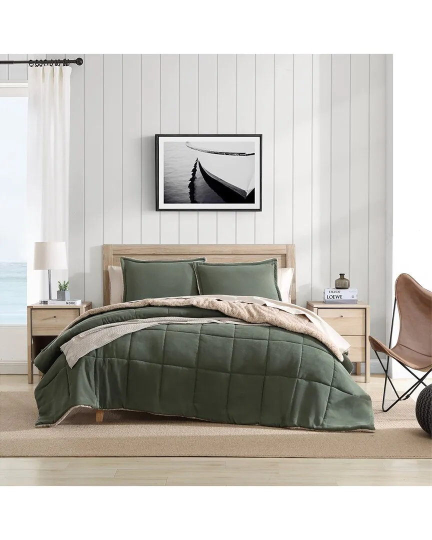 Beckett Twin Size Comforter Set - Green, Microsuede image