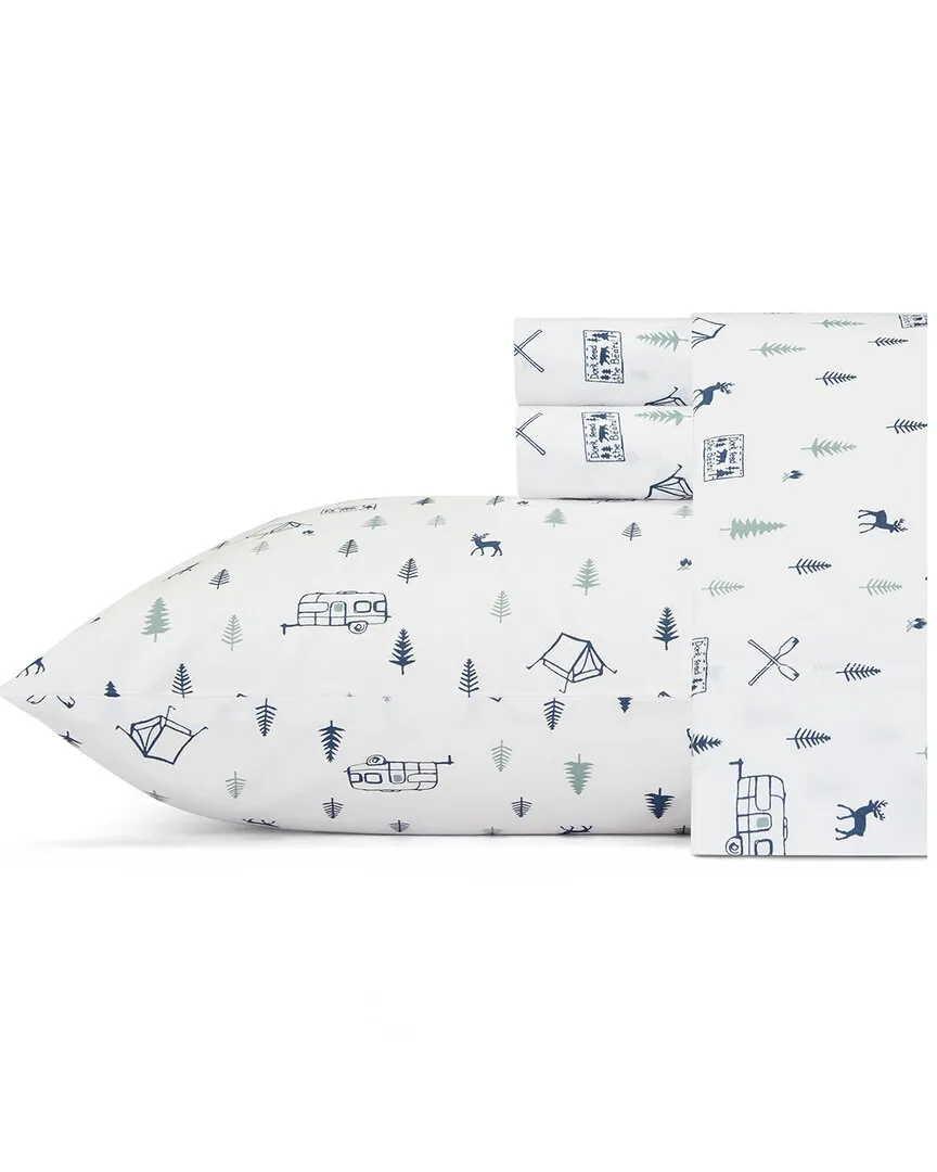 Campout 3-Piece Sheet Set - Blue, Cotton image