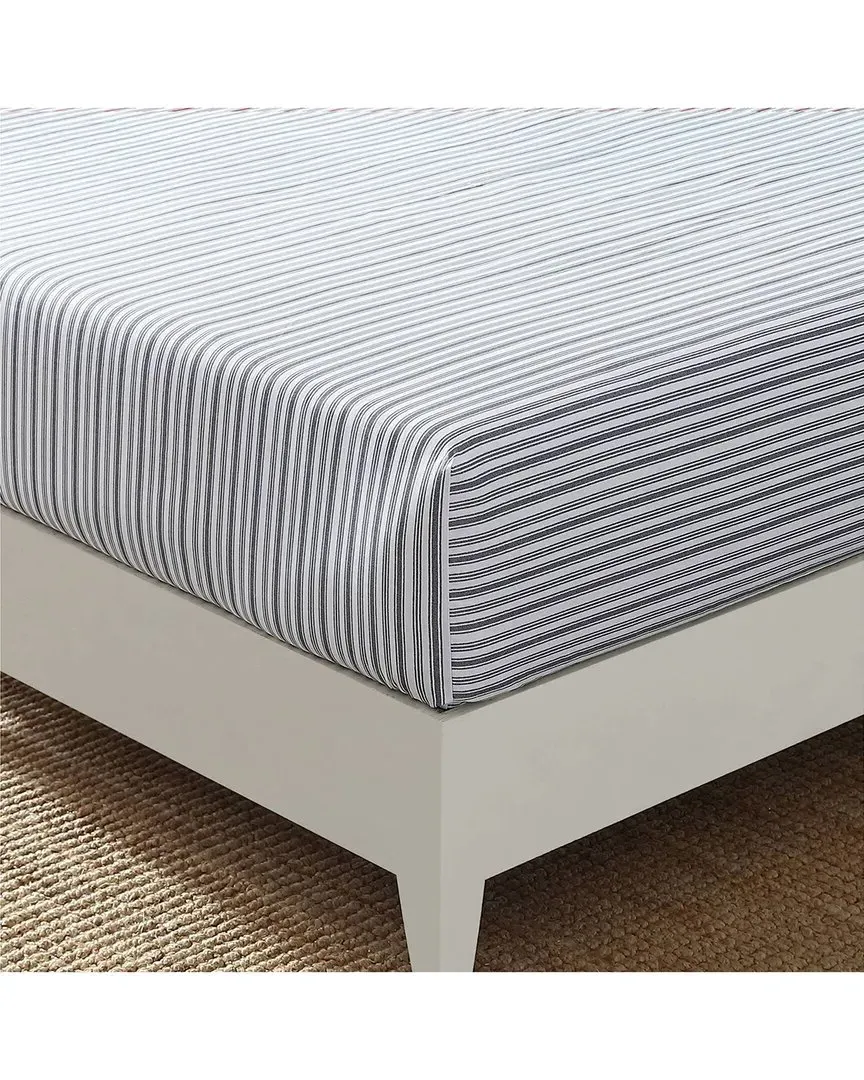 Coleridge Stripe Fitted Sheet - Charcoal, Cotton