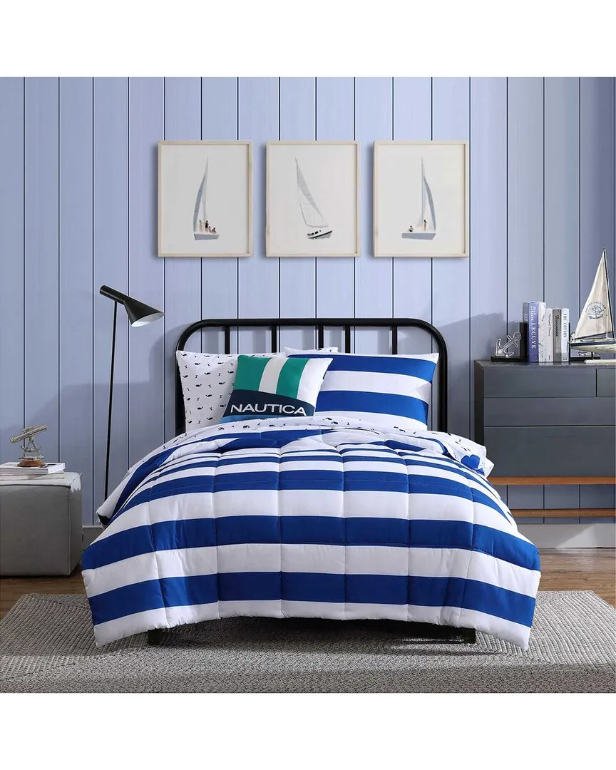 Huck Stripe Comforter Set - Blue, Polyester image