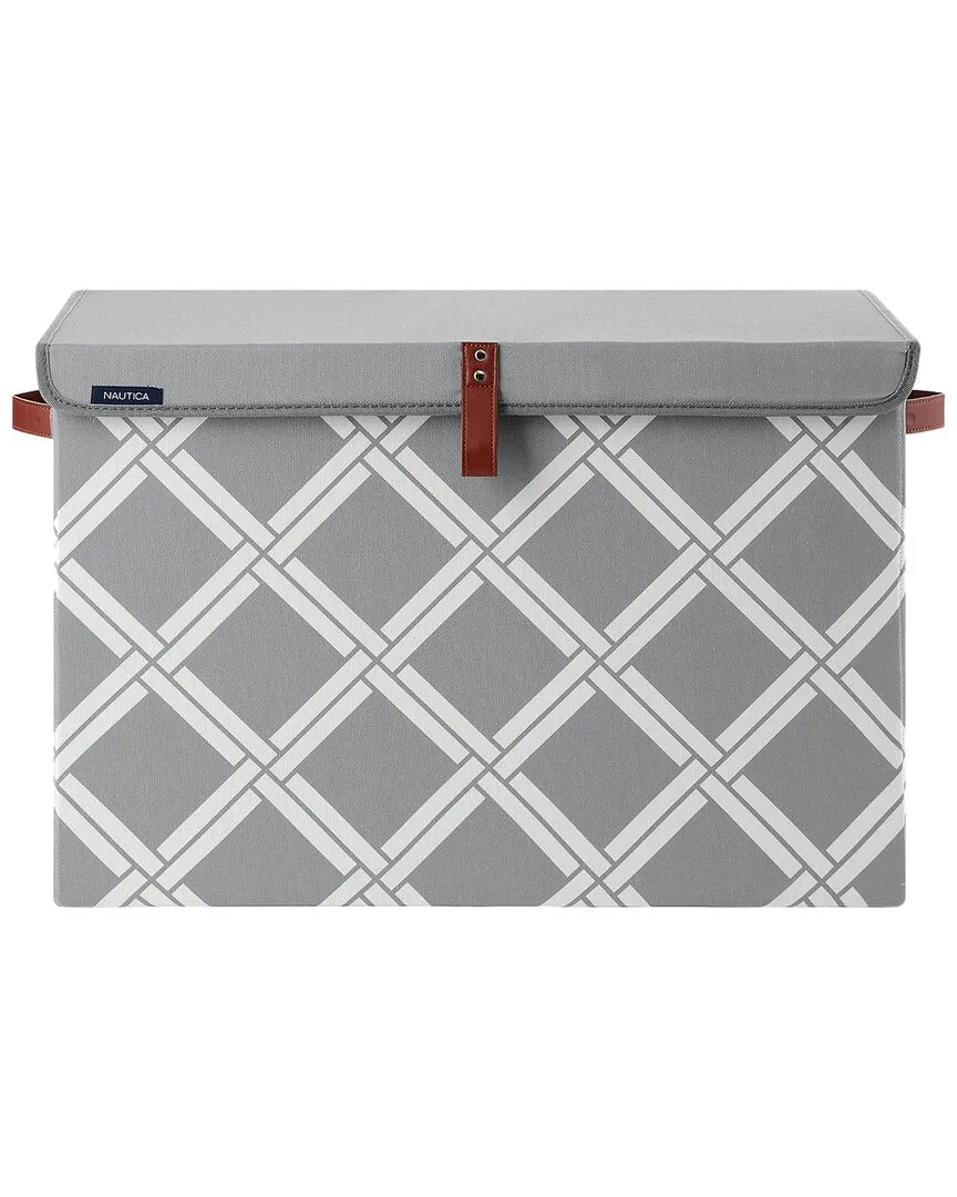 Large Storage Trunk with Lid - Grey, Polyester