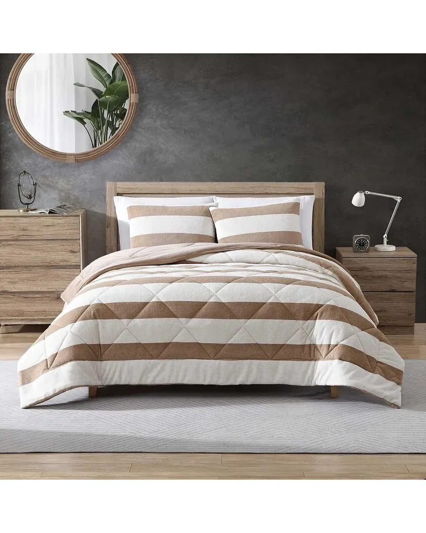 Lawndale Twill Plush Comforter Set - Almond, Polyester image