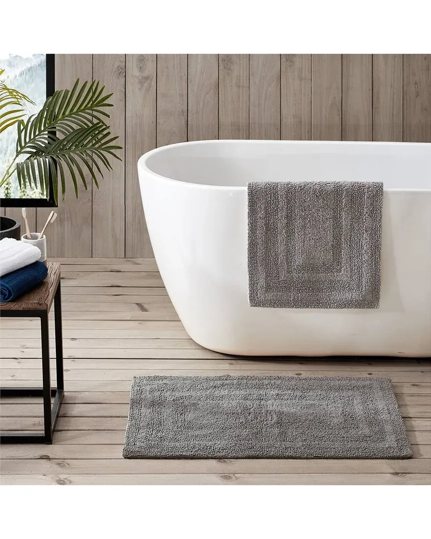 Logan 2-Piece Bath Rug Set - Chrome, Cotton