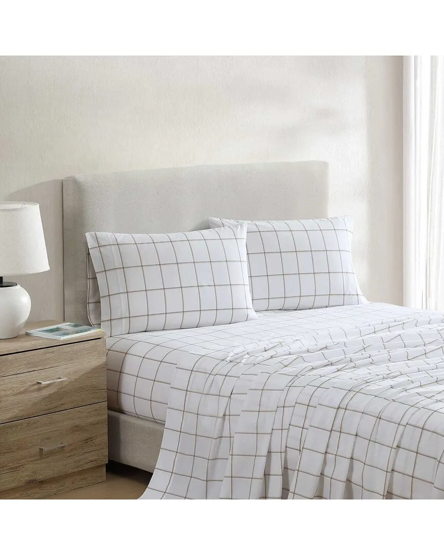 Plot Cotton Percale Sheet Set - Beige