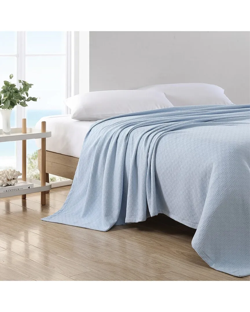 Ripple Cove Cotton Blanket - Light Blue image