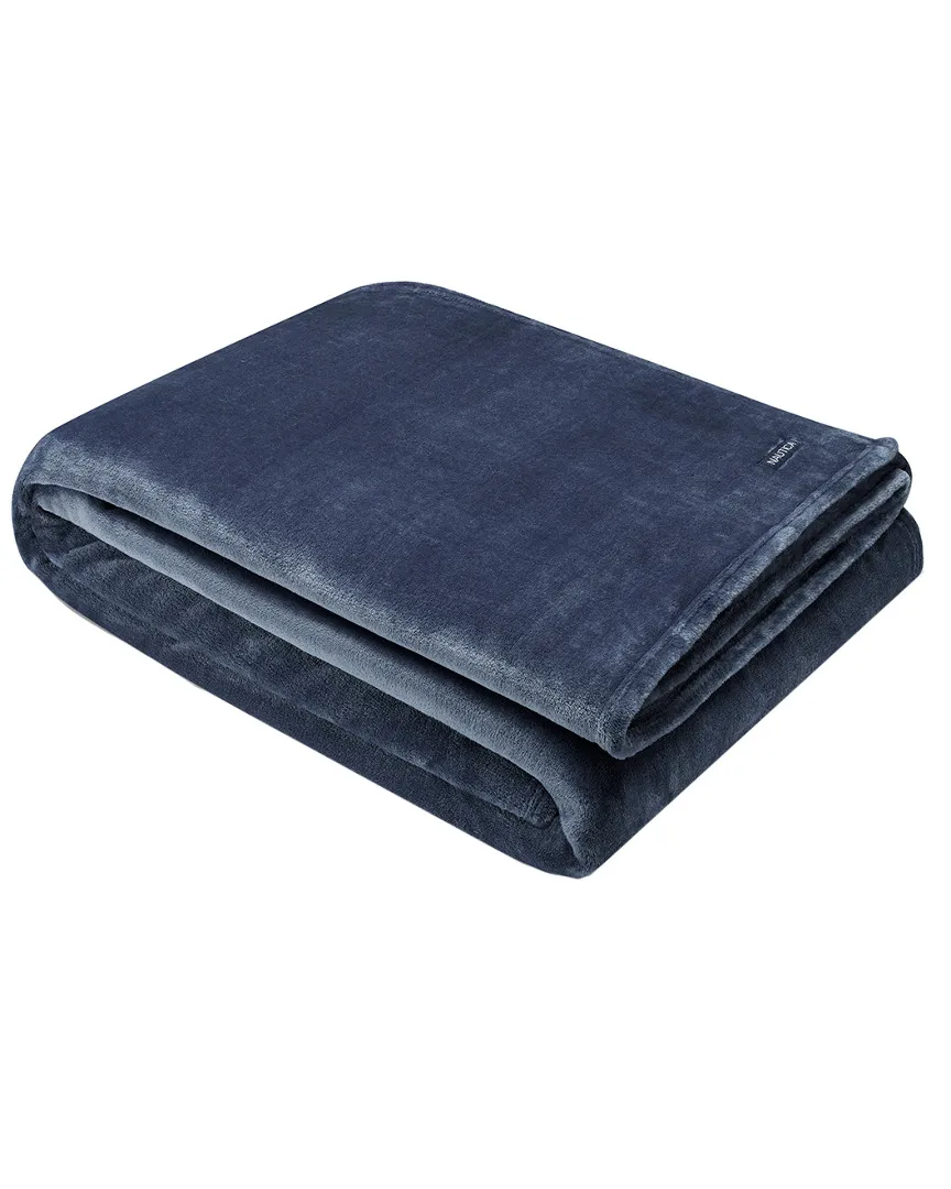 Solid Ultra Soft Plush Throw - Navy, Polyester