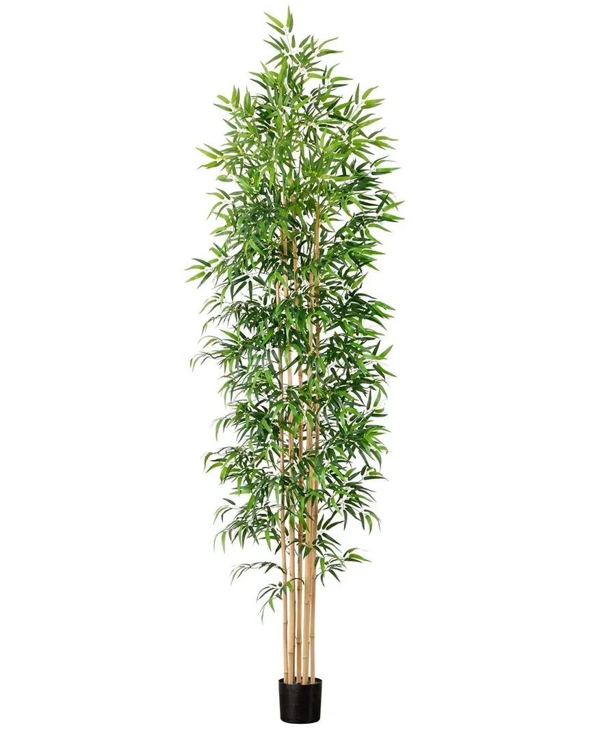 10ft Artificial Bamboo Tree with Real Trunks - Green