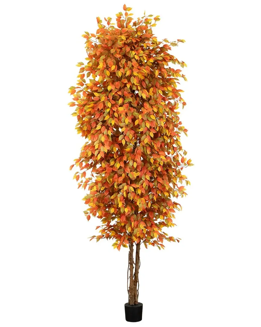 10ft Autumn Ficus Artificial Tree - Orange