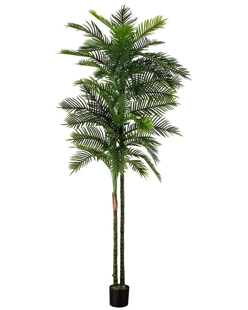 10ft UV-Resistant Artificial Double Robellini Palm Tree - Green
