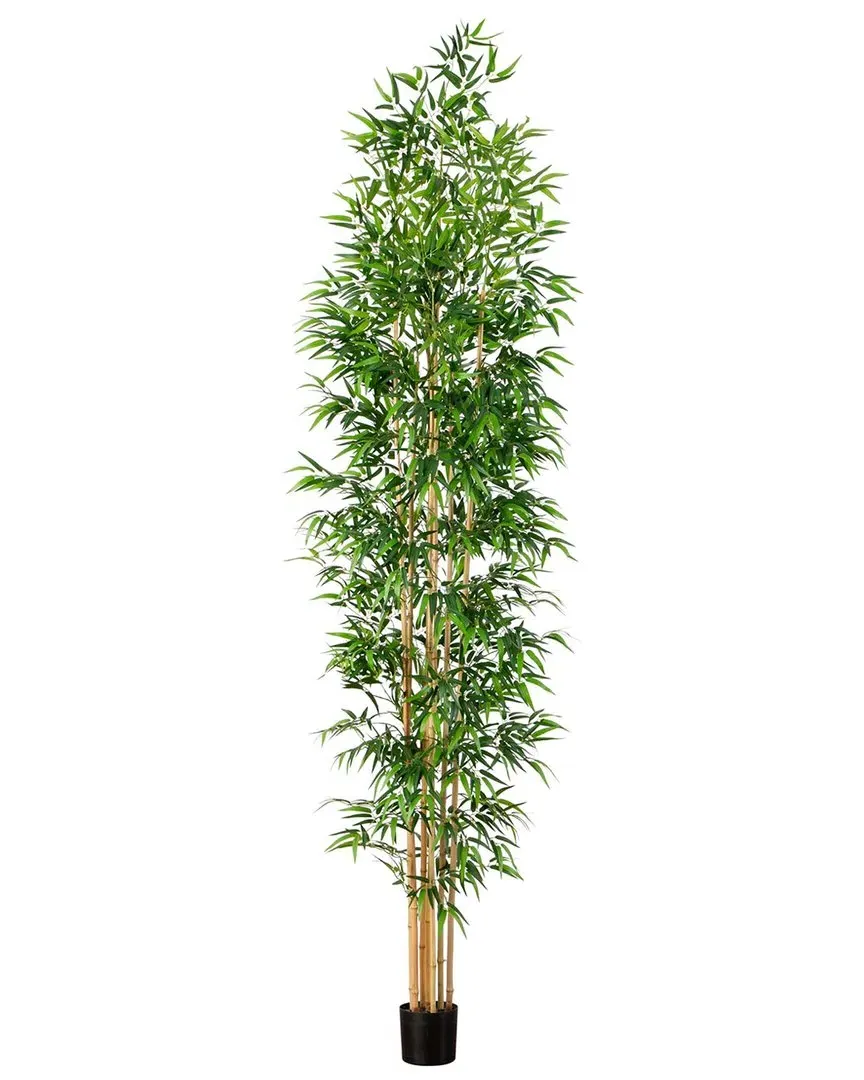 11ft Artificial Bamboo Tree with Real Trunks - Green