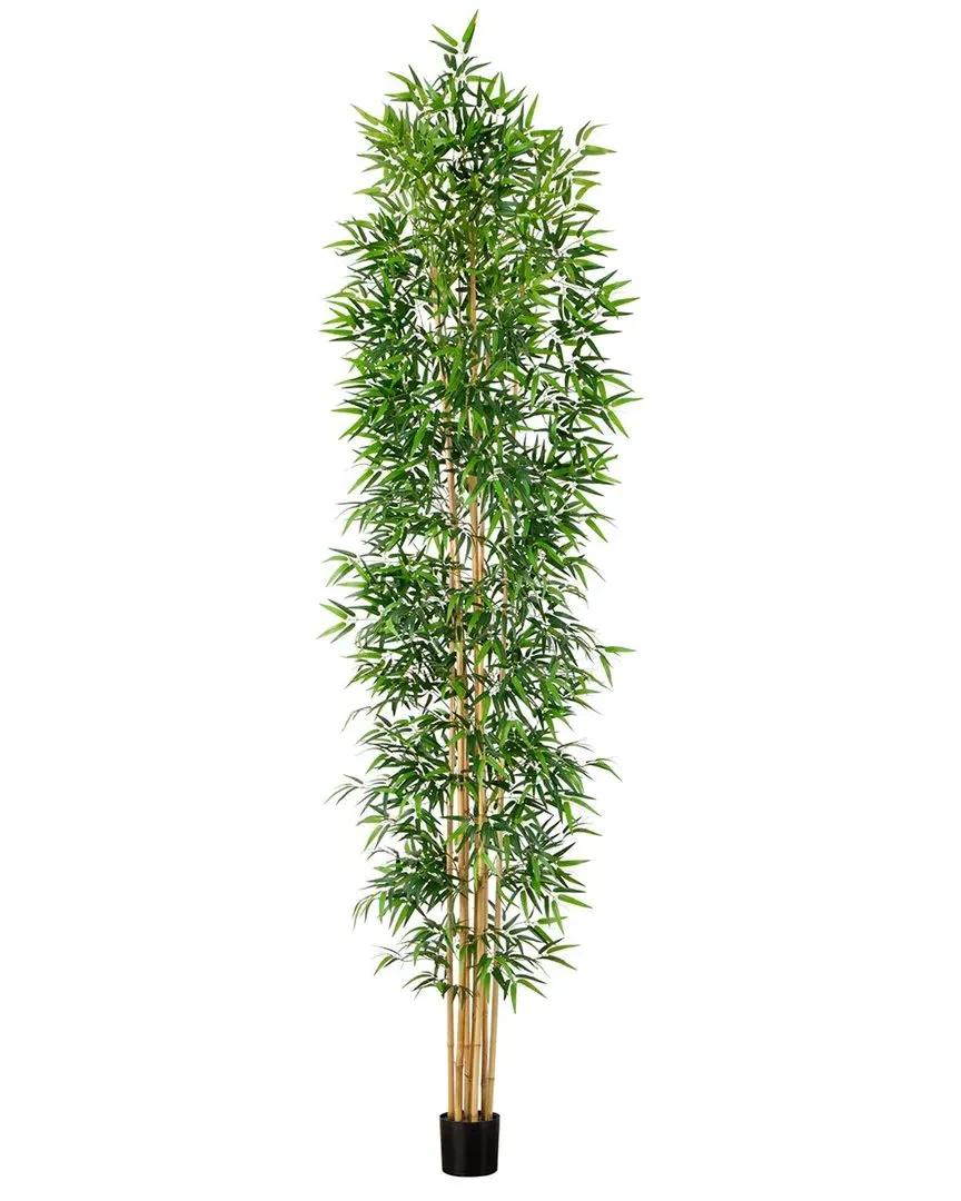 12ft Artificial Bamboo Tree with Real Bamboo Trunks - Green