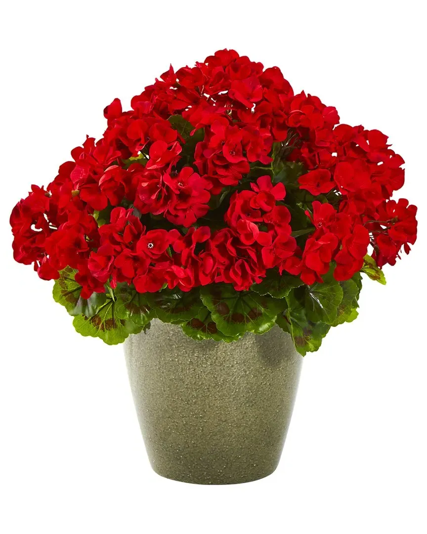 17in Geranium Artificial Plant UV Resistant - Red