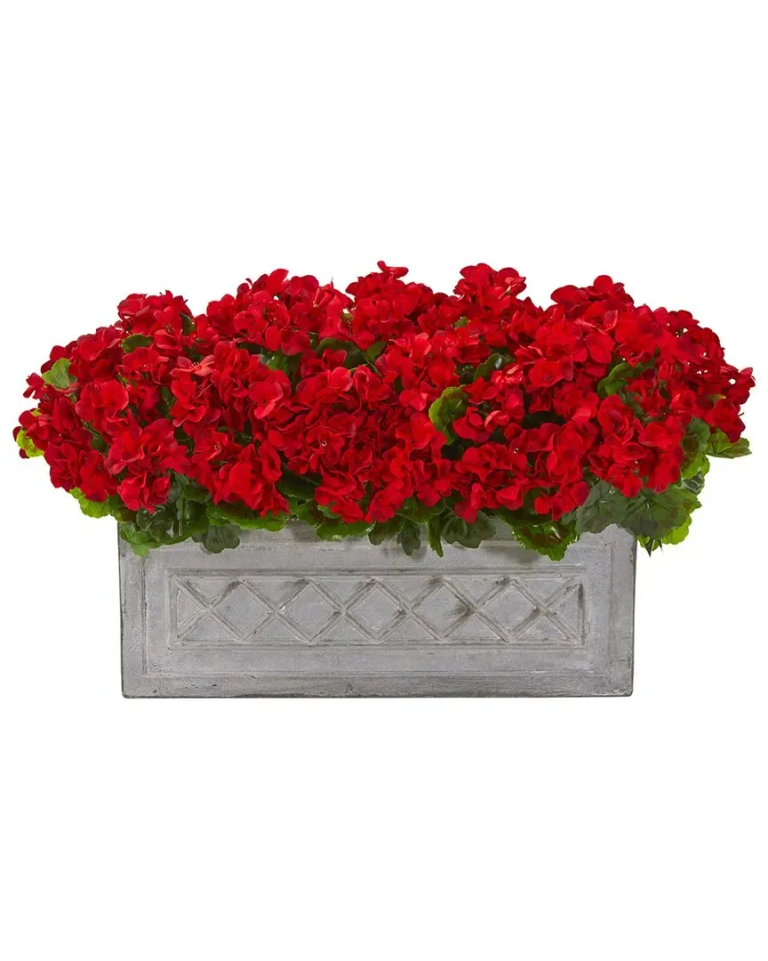 18in Geranium Artificial Plant UV Resistant - Red