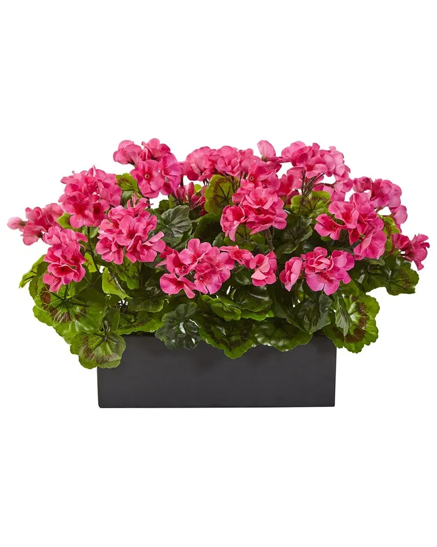 19in Geranium Artificial Plant UV Resistant - Black