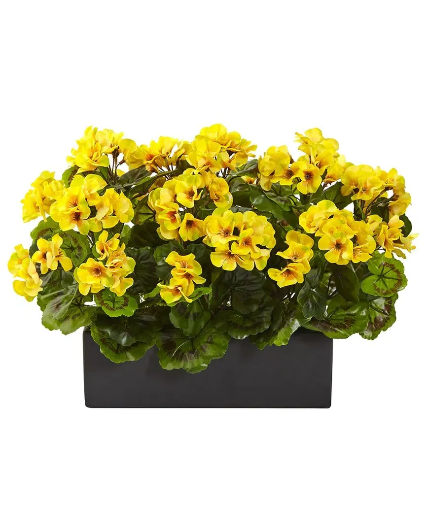 19in Geranium Artificial Plant UV Resistant - Yellow