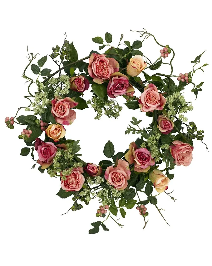20in Rose Wreath - Peach image