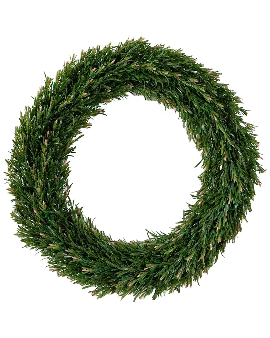 24in Artificial Rosemary Wreath - Green image