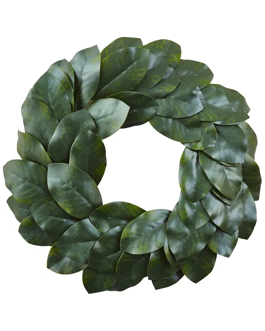 24in Magnolia Leaf Wreath - Green image
