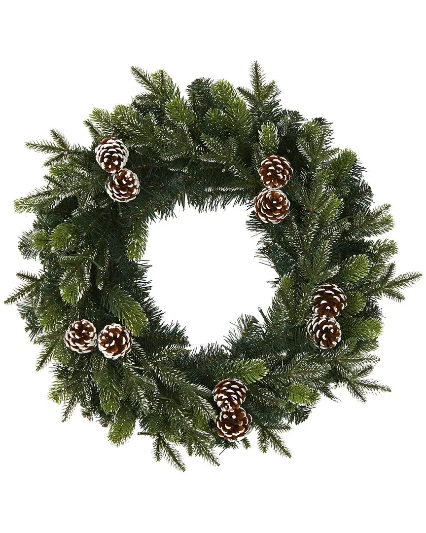 24in Snowed Pinecone Artificial Christmas Wreath - Green image