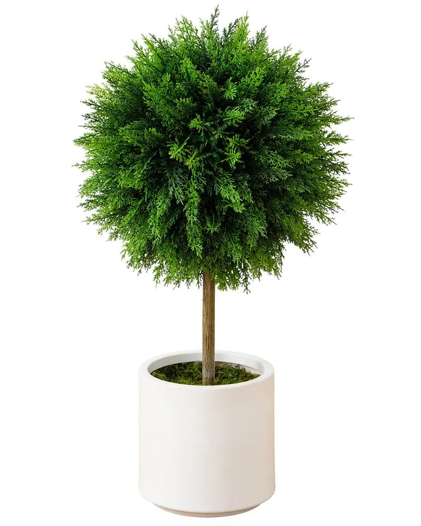 2.5ft Artificial Cedar Ball Topiary - Green
