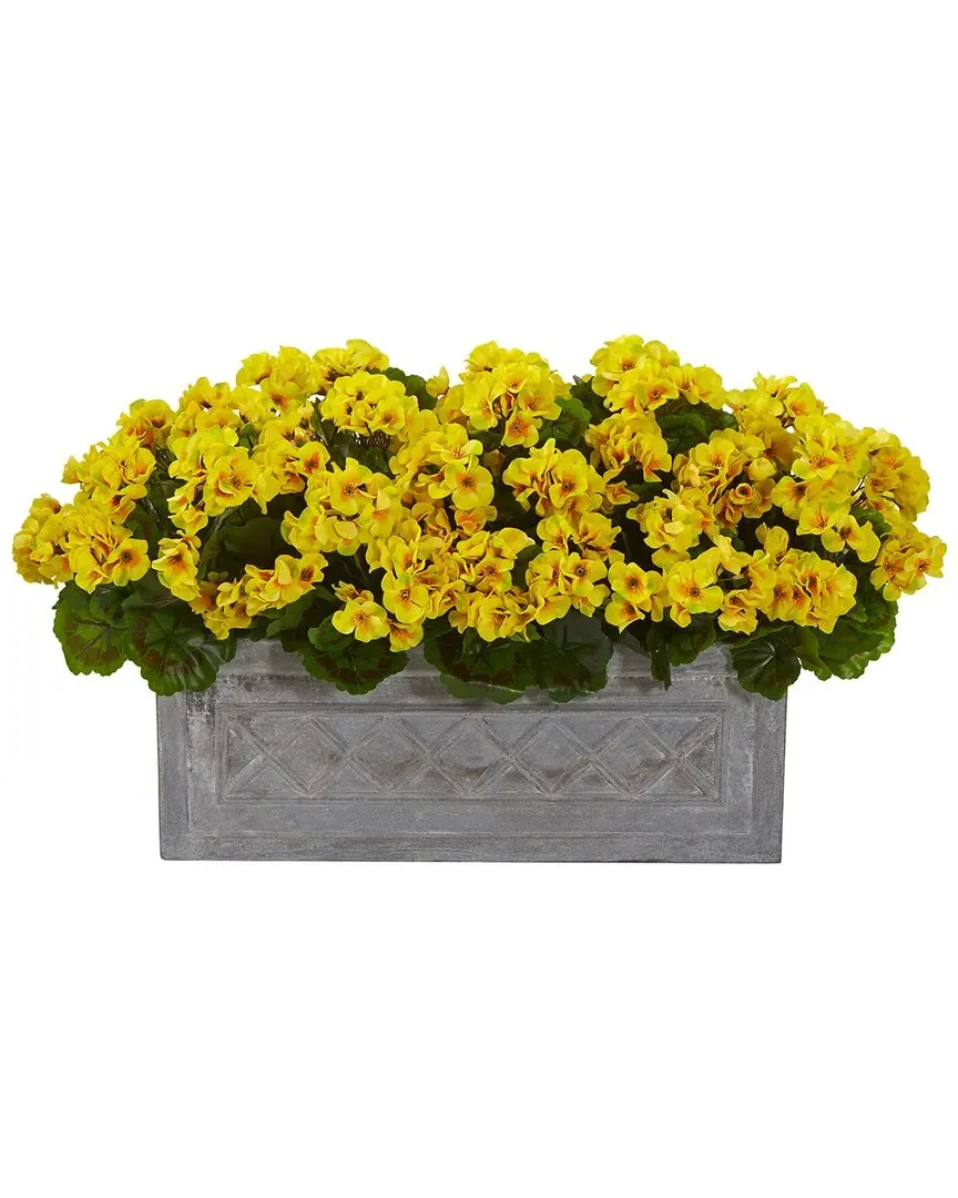28in Geranium Artificial Plant UV Resistant - Yellow