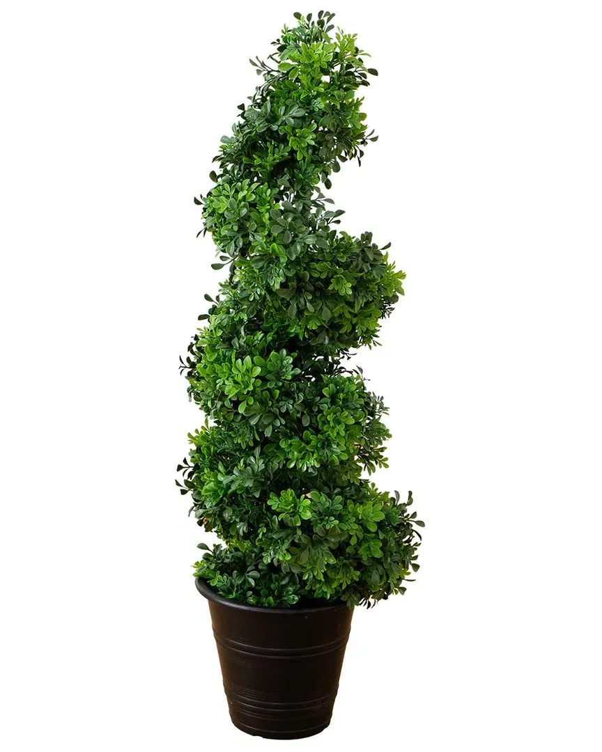 3ft Boxwood Spiral Topiary Artificial Tree - Green image