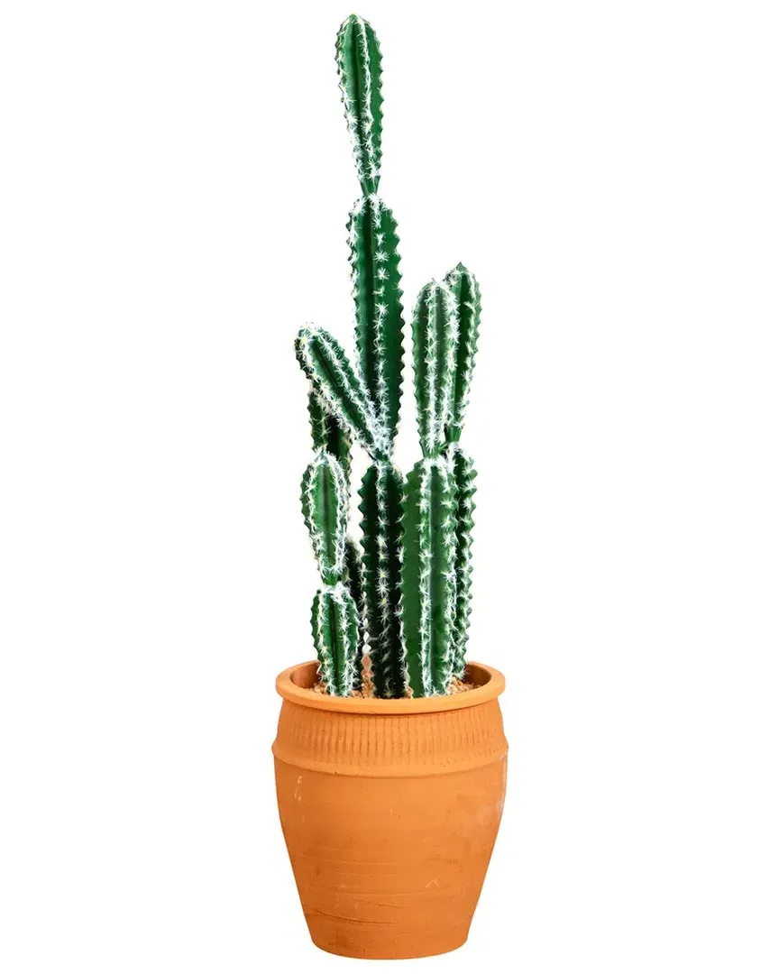 41in Artificial Cactus in Terracotta Planter - Green image