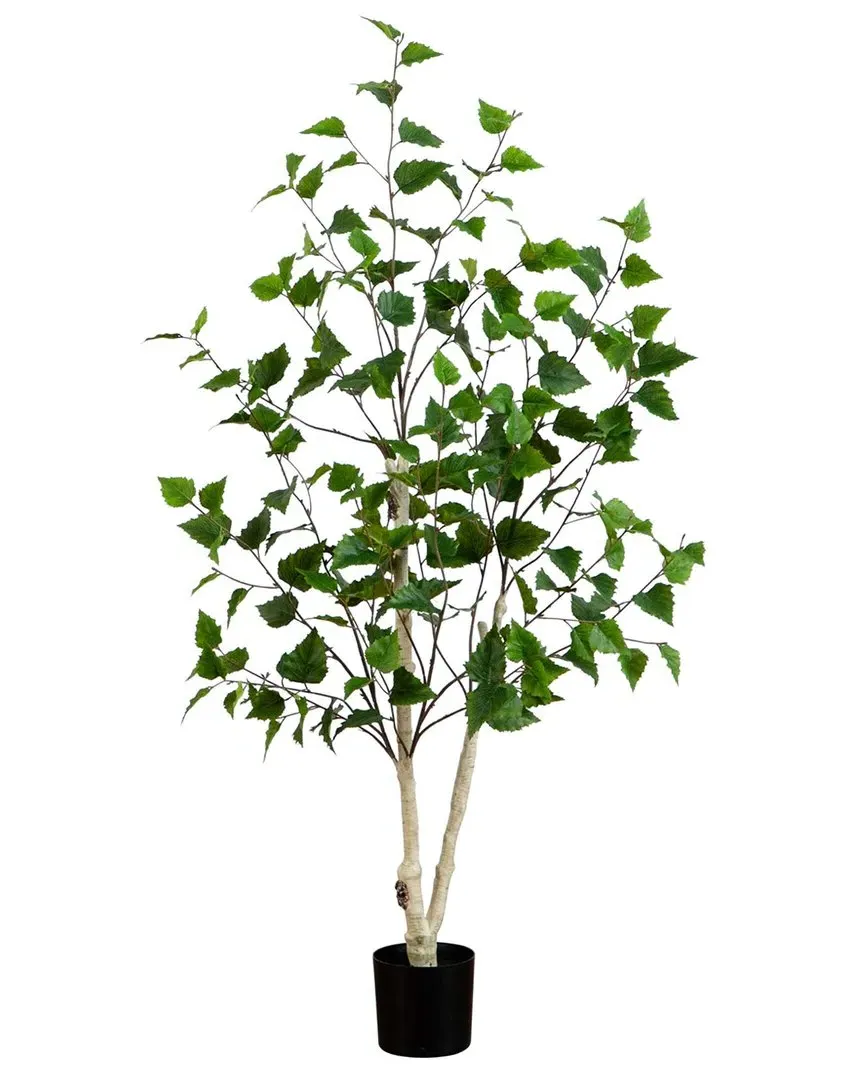 4ft Artificial Birch Tree with Real Touch Leaves - Green