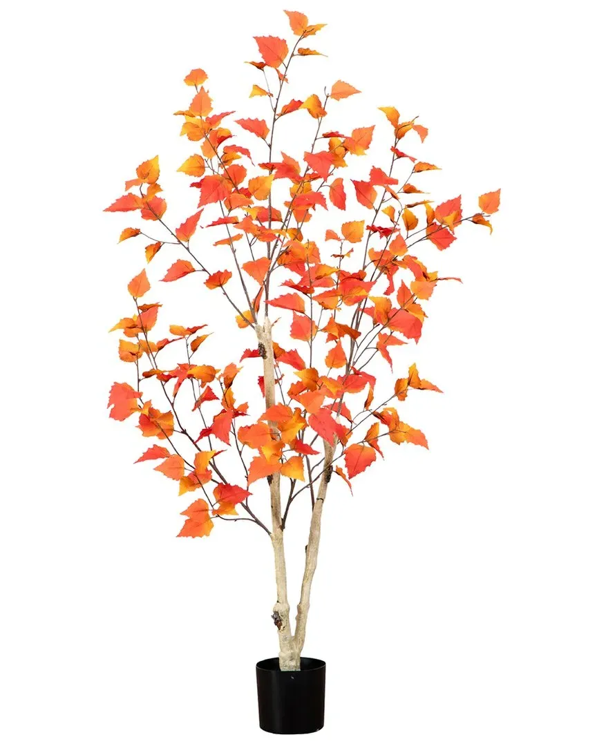 4ft Autumn Birch Artificial Fall Tree - Orange