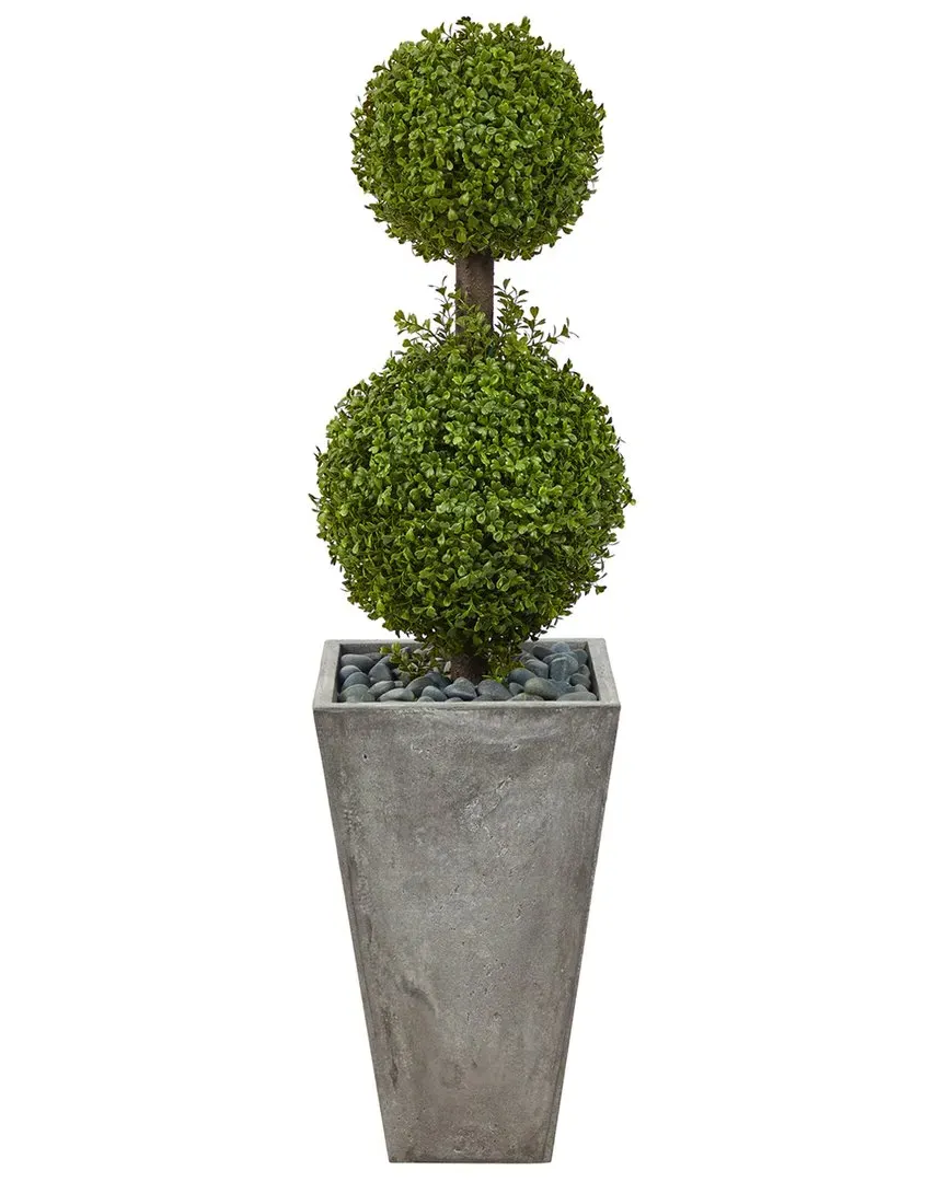 4ft Double Boxwood Topiary Artificial Tree - Green