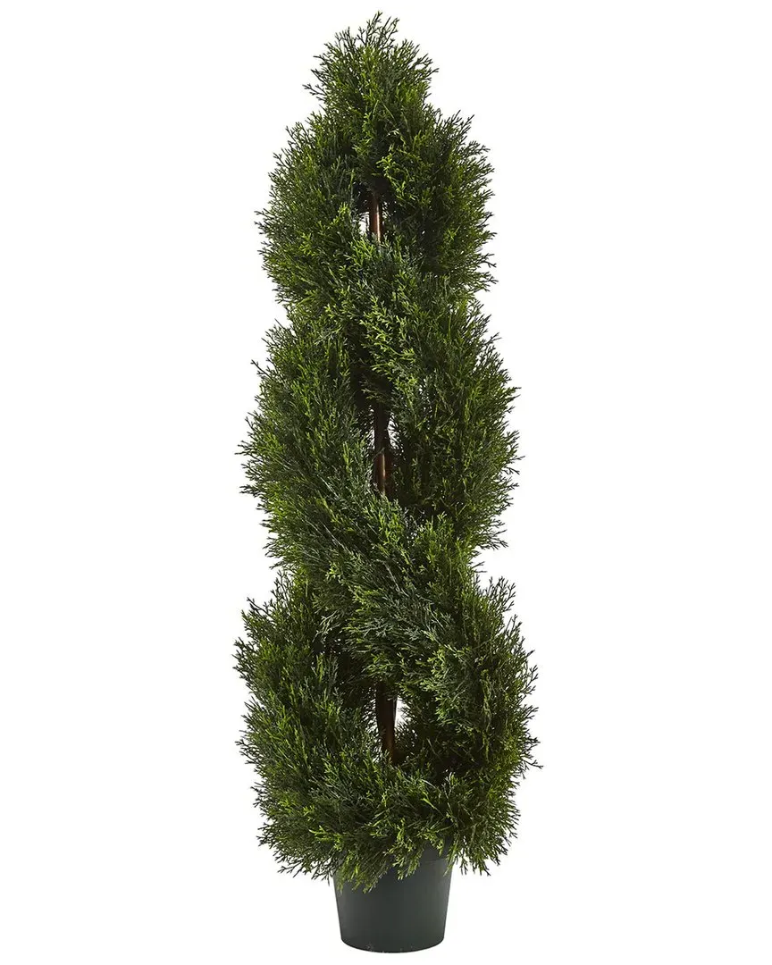 4ft Double Pond Cypress Spiral Topiary with 1036 Leaves - Green image