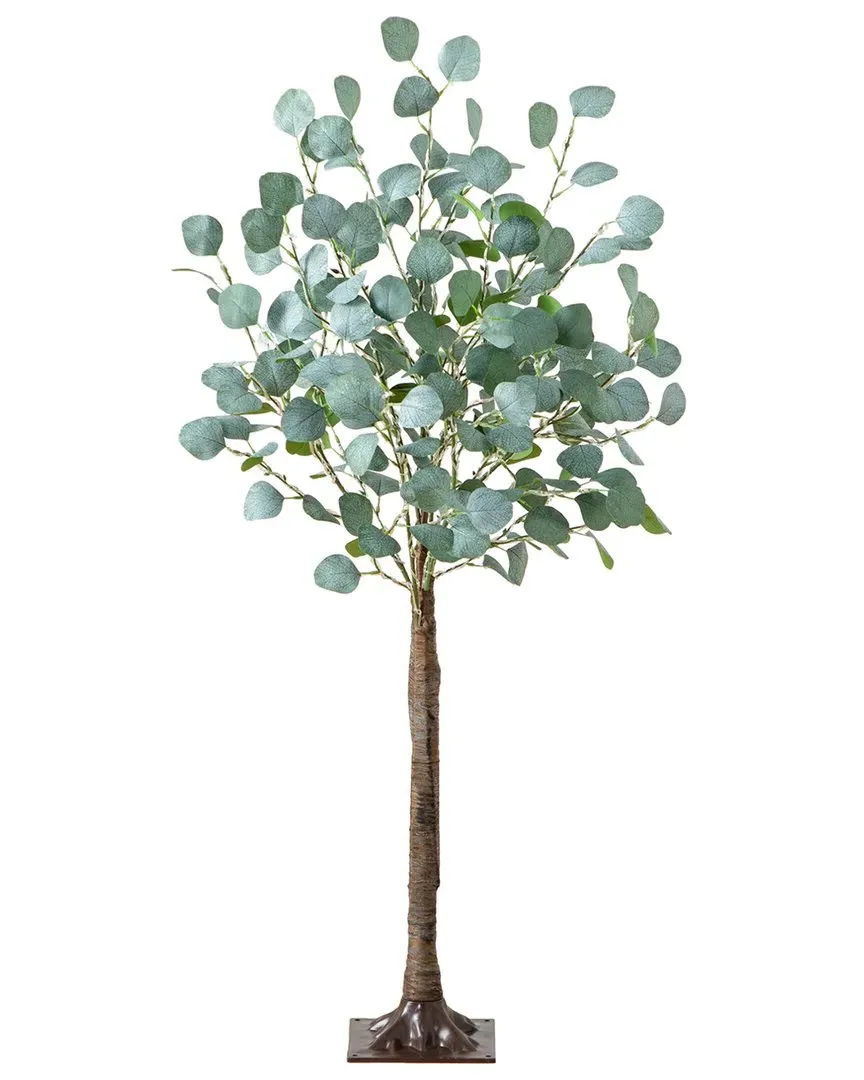 4ft Lighted Artificial Eucalyptus Tree with 240 LED Lights - Green