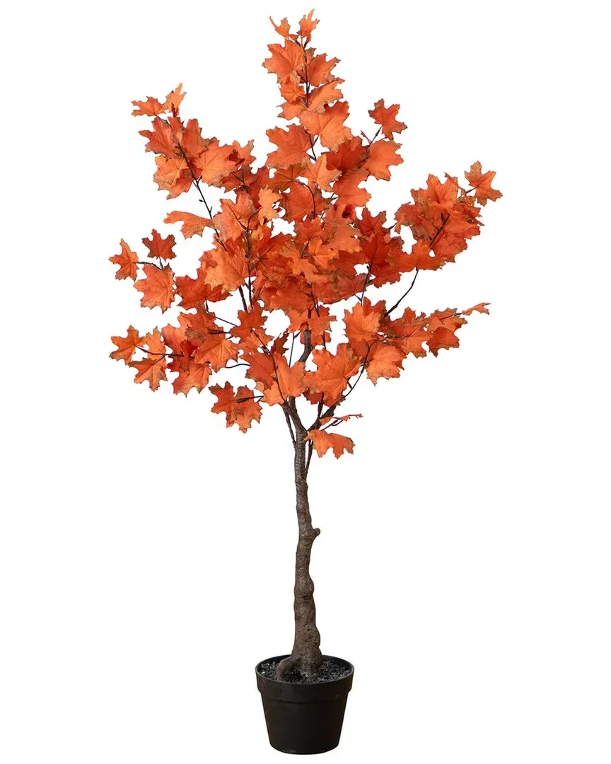 4ft Rustic Maple Artificial Fall Tree - Orange