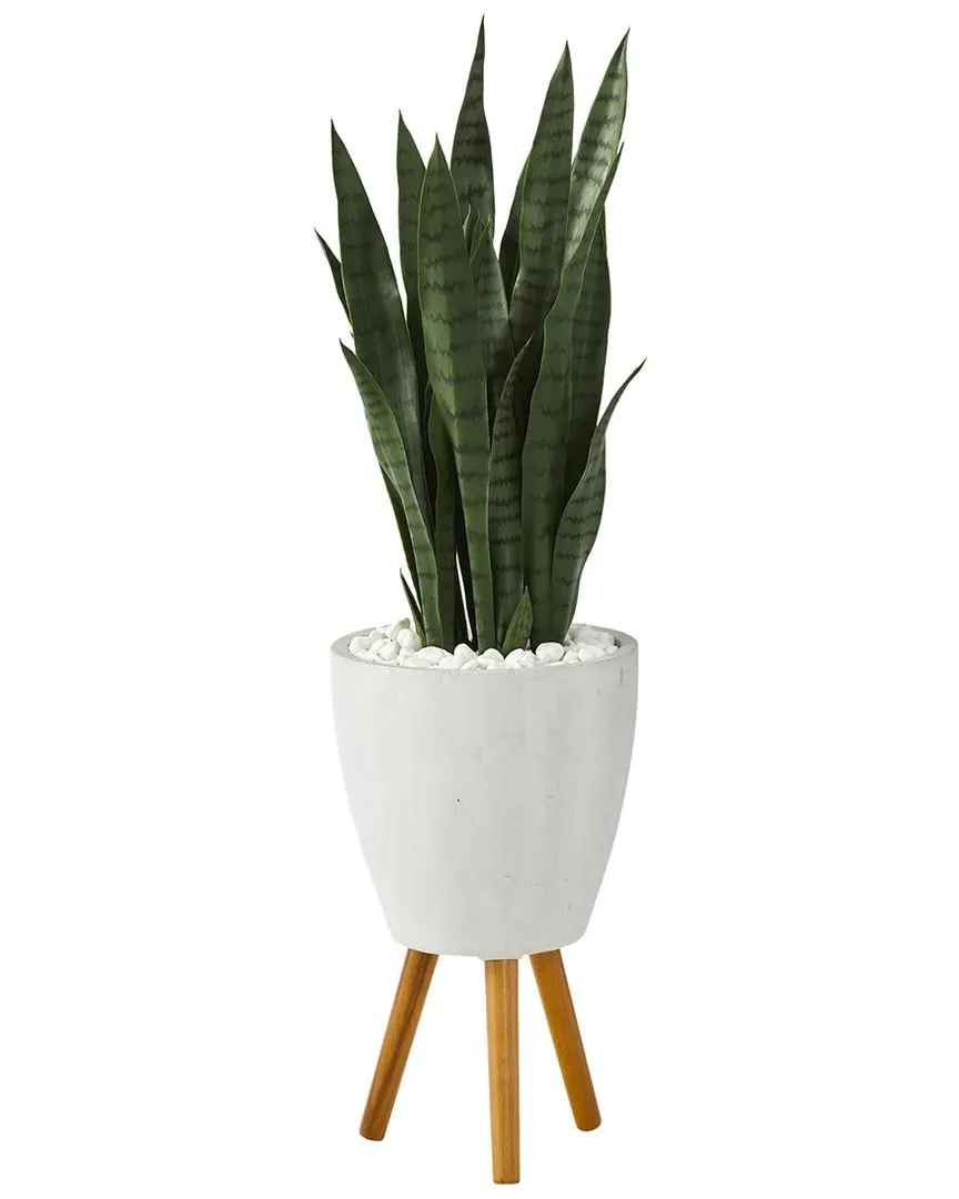 4ft Sansevieria Artificial Plant with Stand - Green