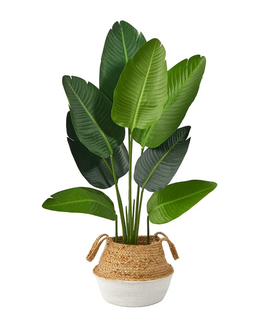 4ft Travelers Palm Artificial Tree in Woven Planter - Green image
