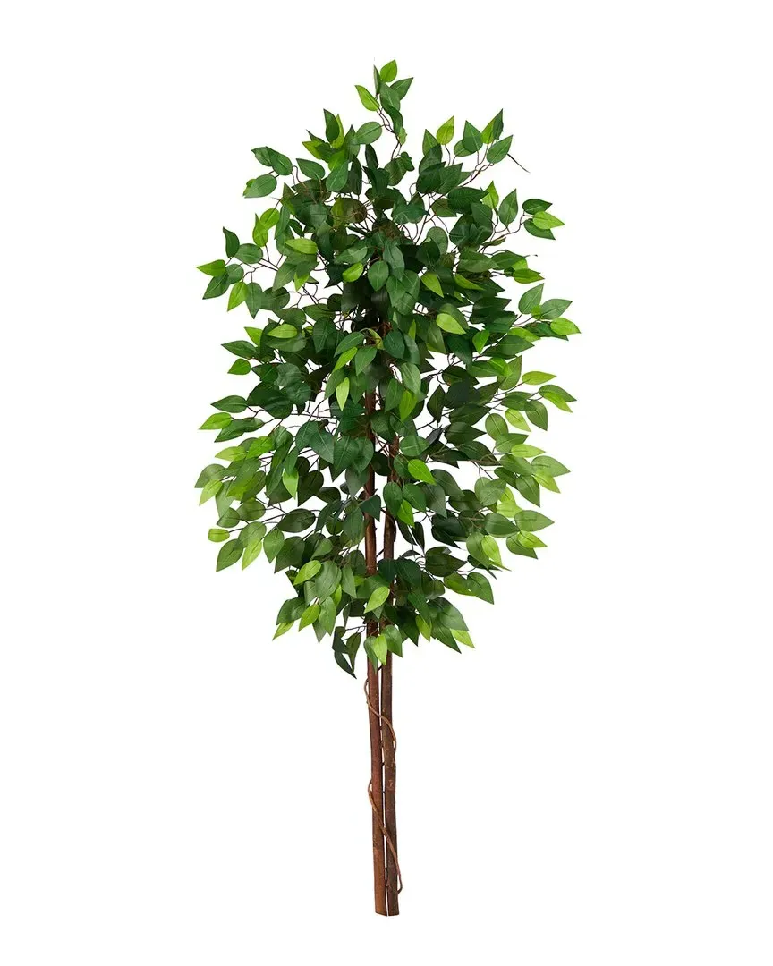 5ft Artificial Double Trunk Ficus Tree - Green image