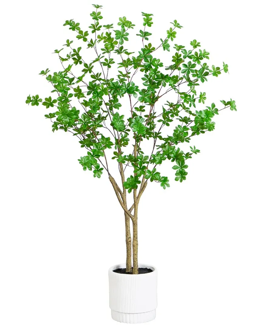 5ft Artificial Enkianthus Tree in Decorative Planter - Green image