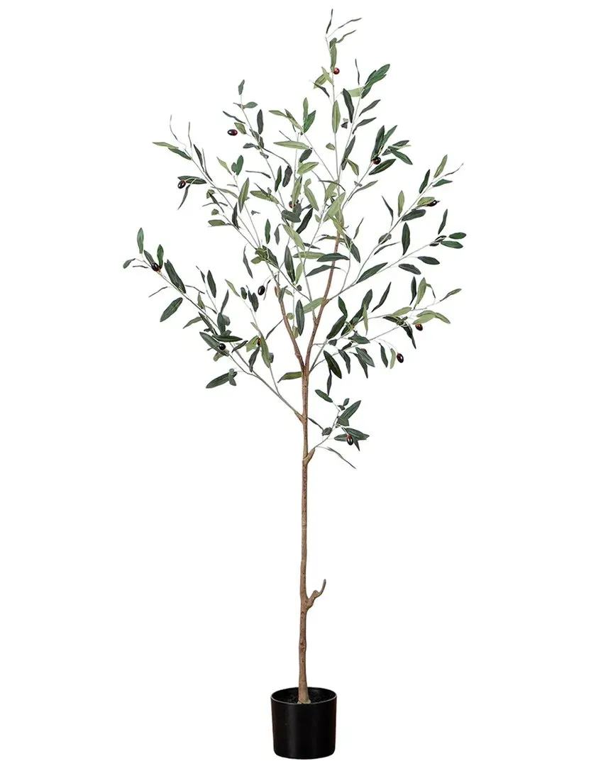 5ft Artificial Slim Olive Tree - Green image
